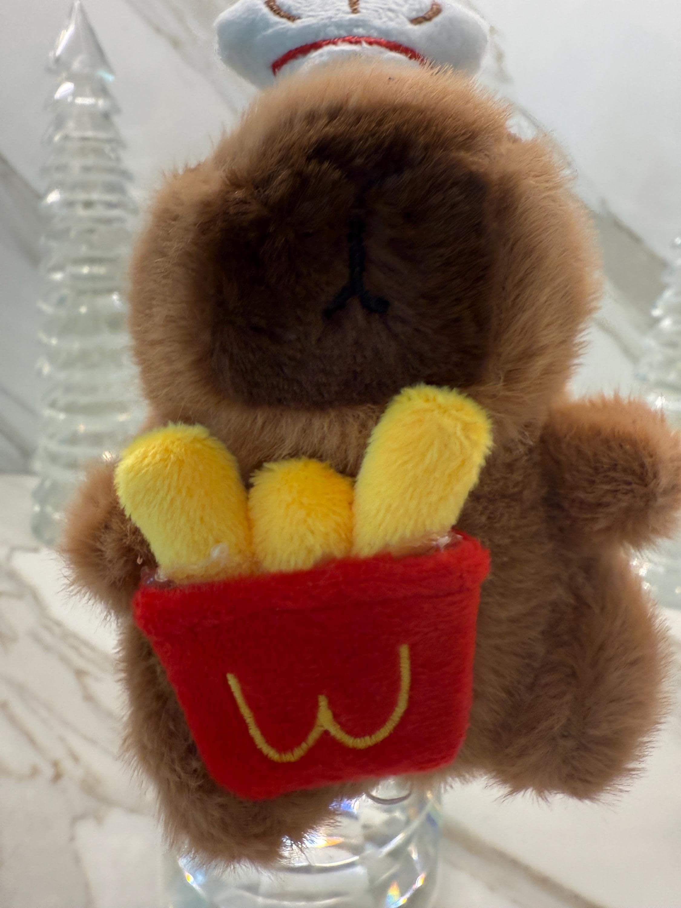 Fluffy Capybara Plush Keychain – Cute Animal Bag Charm