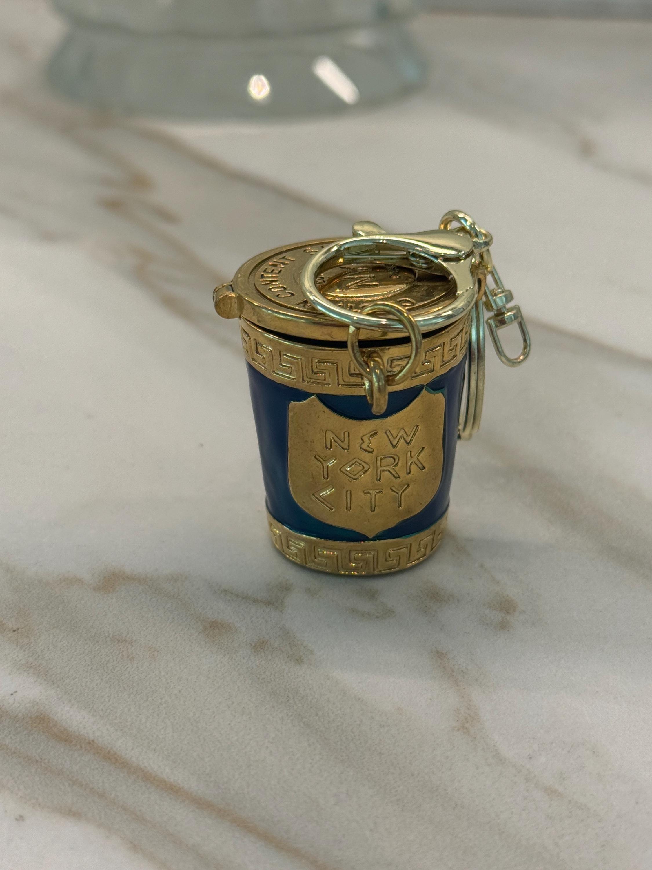 New York City Coffee Cup Charm – Enamel Bag Accessory