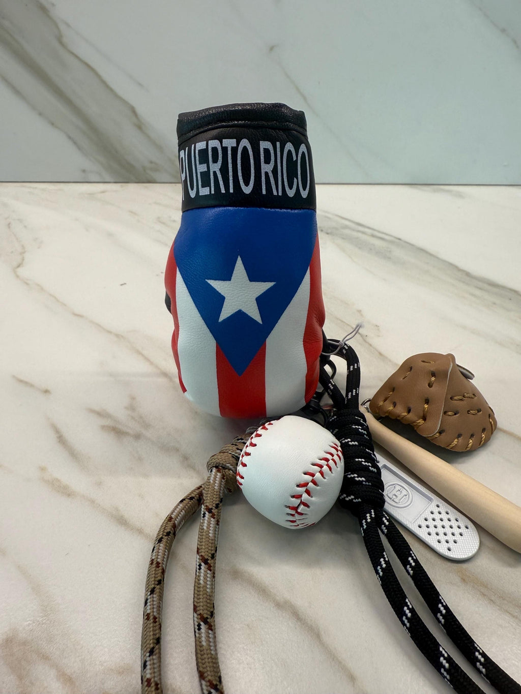 Country Flag Boxing Glove Car Charm – Mini Baseball Set