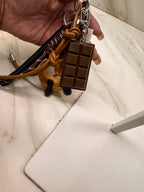 Chocolate Bar Pastry Bag Charm – Foodie Keychain Accessory