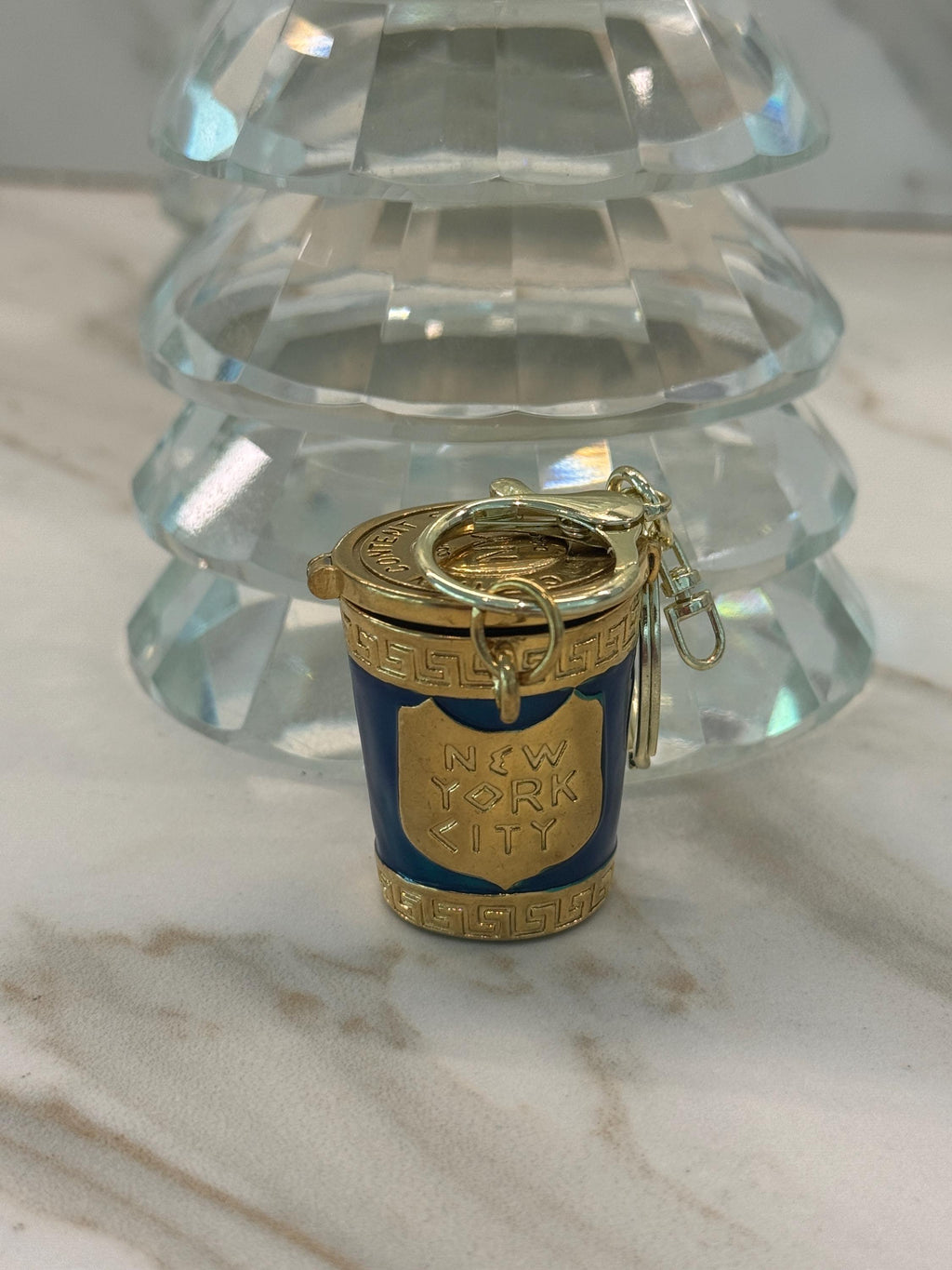 New York City Coffee Cup Charm – Enamel Bag Accessory