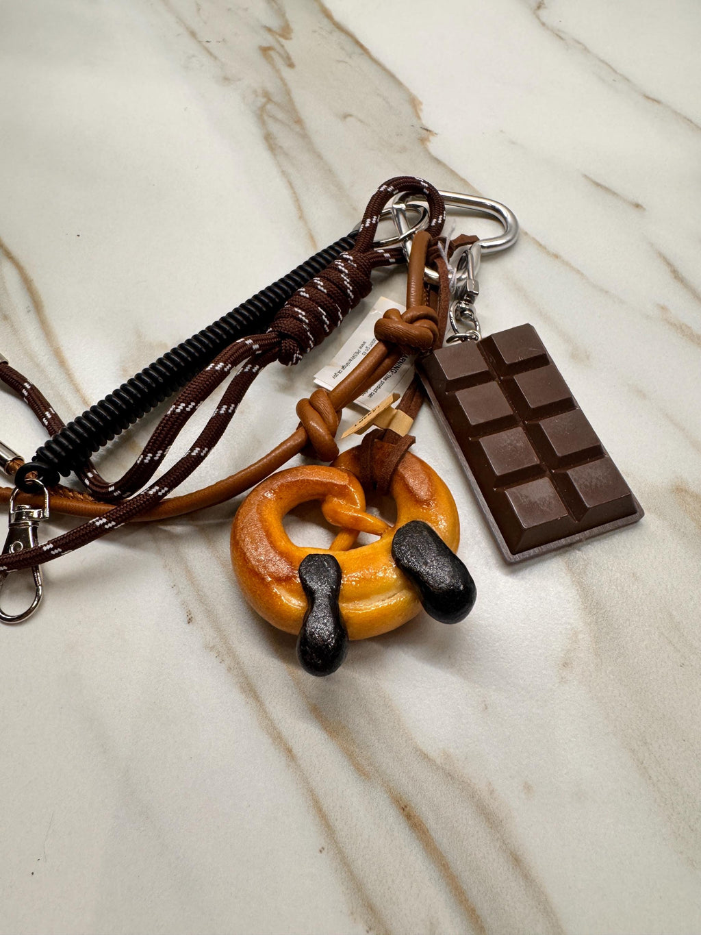 Chocolate Bar Pastry Bag Charm – Foodie Keychain Accessory