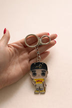 Aguilas Boy Keychain – Dominican Republic Alloy Pin with Crystals | Aguilas Baseball Fan Gift (