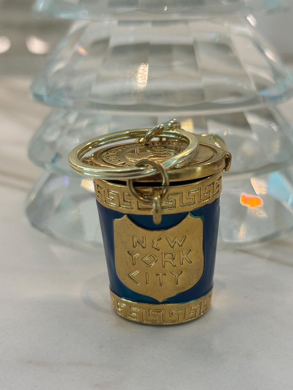 New York City Coffee Cup Charm – Enamel Bag Accessory