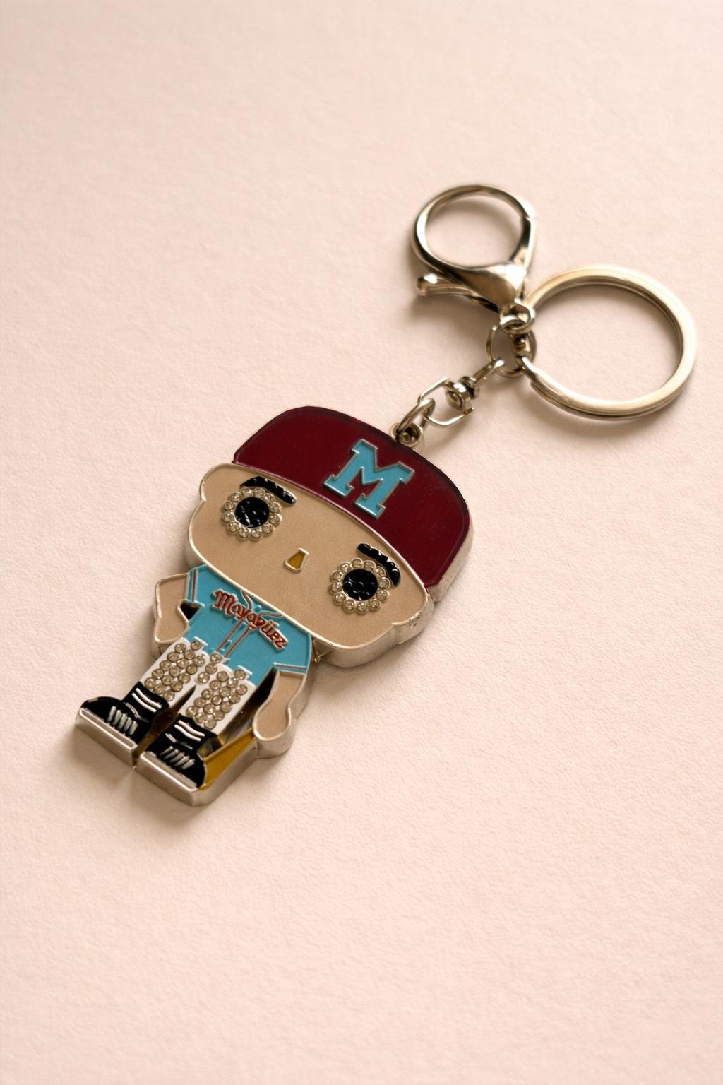 Puerto Rico Pride, Enamel Charm, Mayaguez Baseball Gift, Collectible Keychain, , Rhinestone Eyes, Limited Edition,