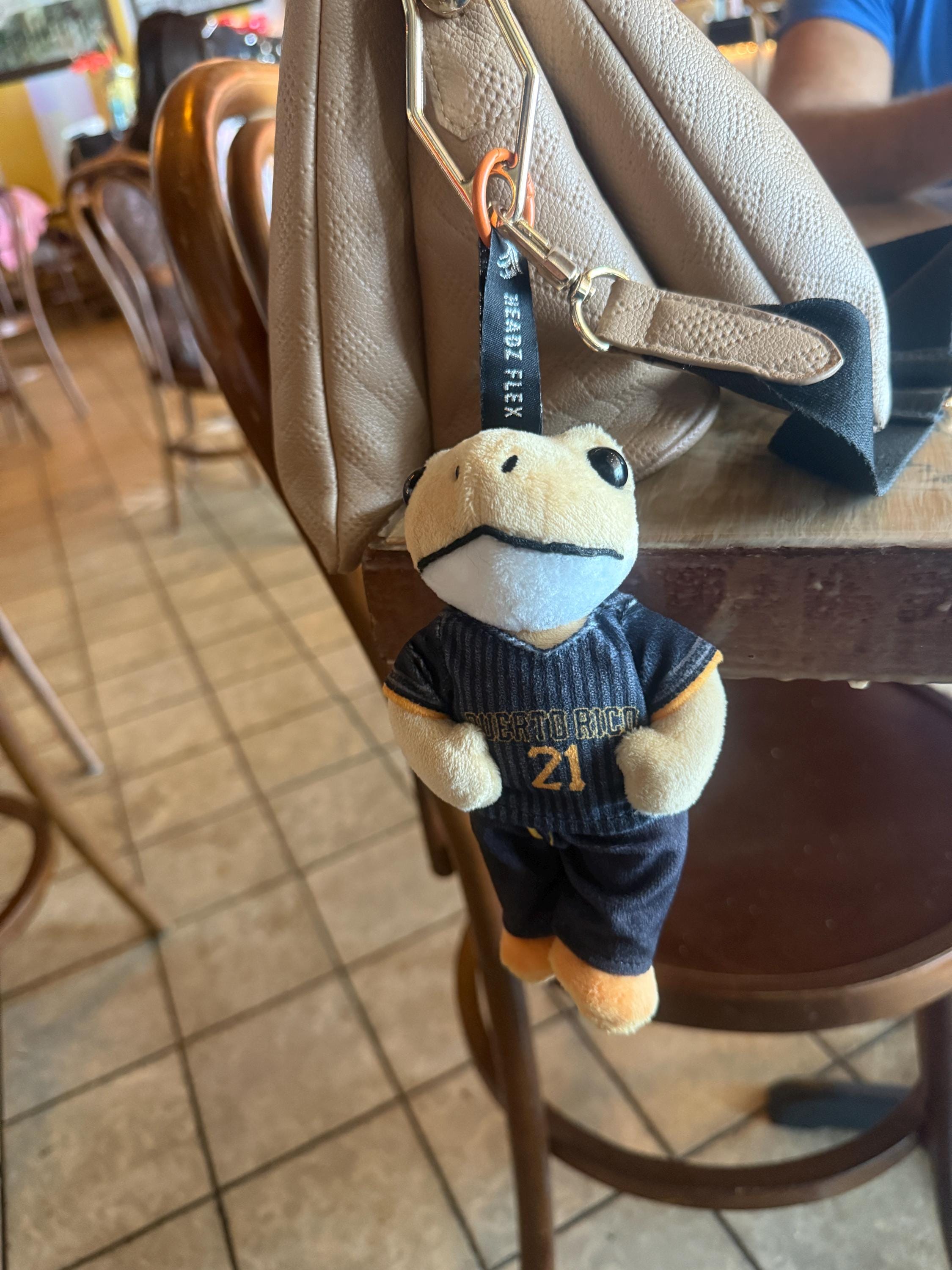 Coquí Cheo Plush Keychain | Puerto Rico Baseball Player Bag Charm Main image