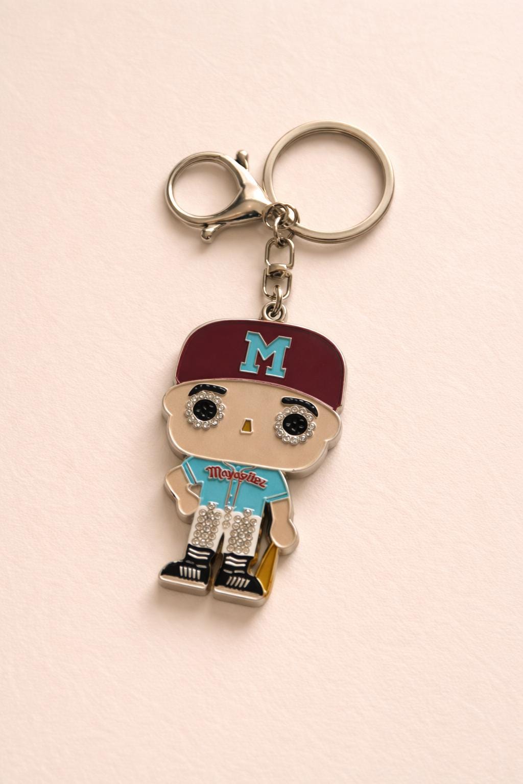 Puerto Rico Pride, Enamel Charm, Mayaguez Baseball Gift, Collectible Keychain, , Rhinestone Eyes, Limited Edition, Main image