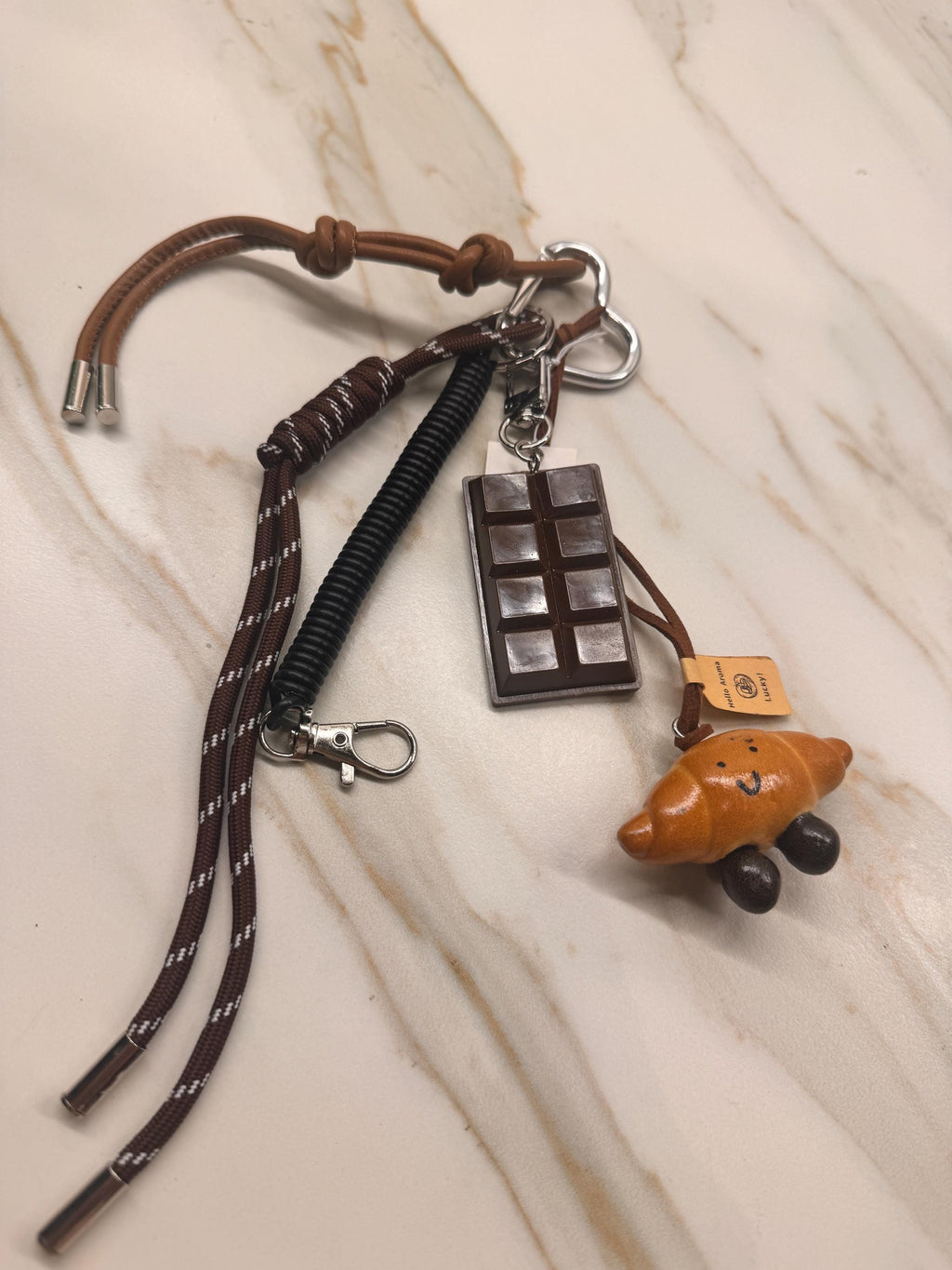 Chocolate Bar Pastry Bag Charm – Foodie Keychain Accessory