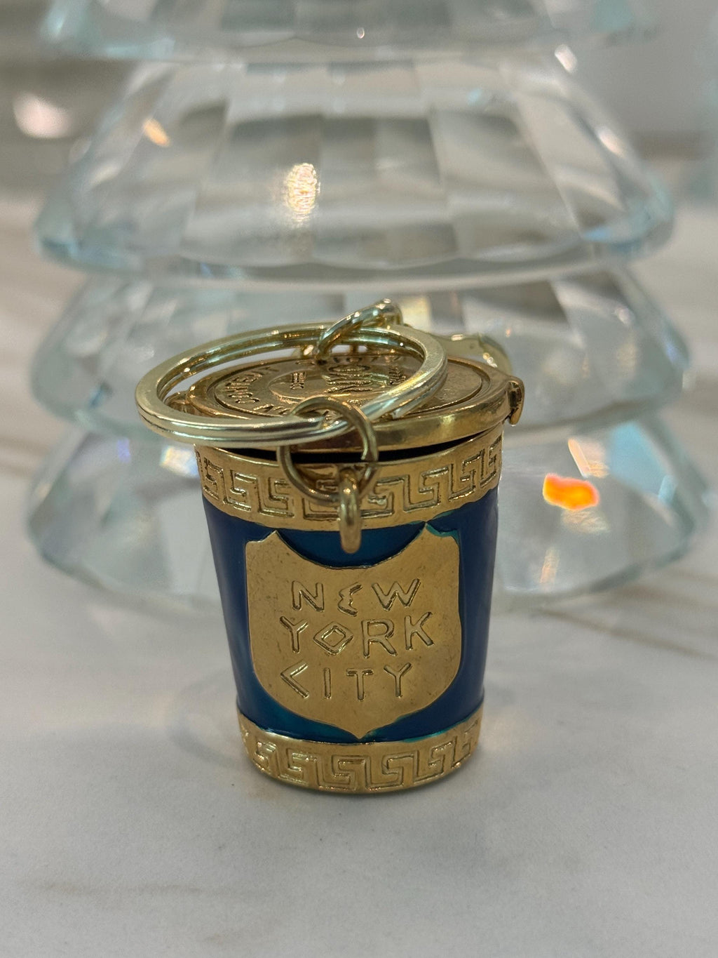 New York City Coffee Cup Charm – Enamel Bag Accessory