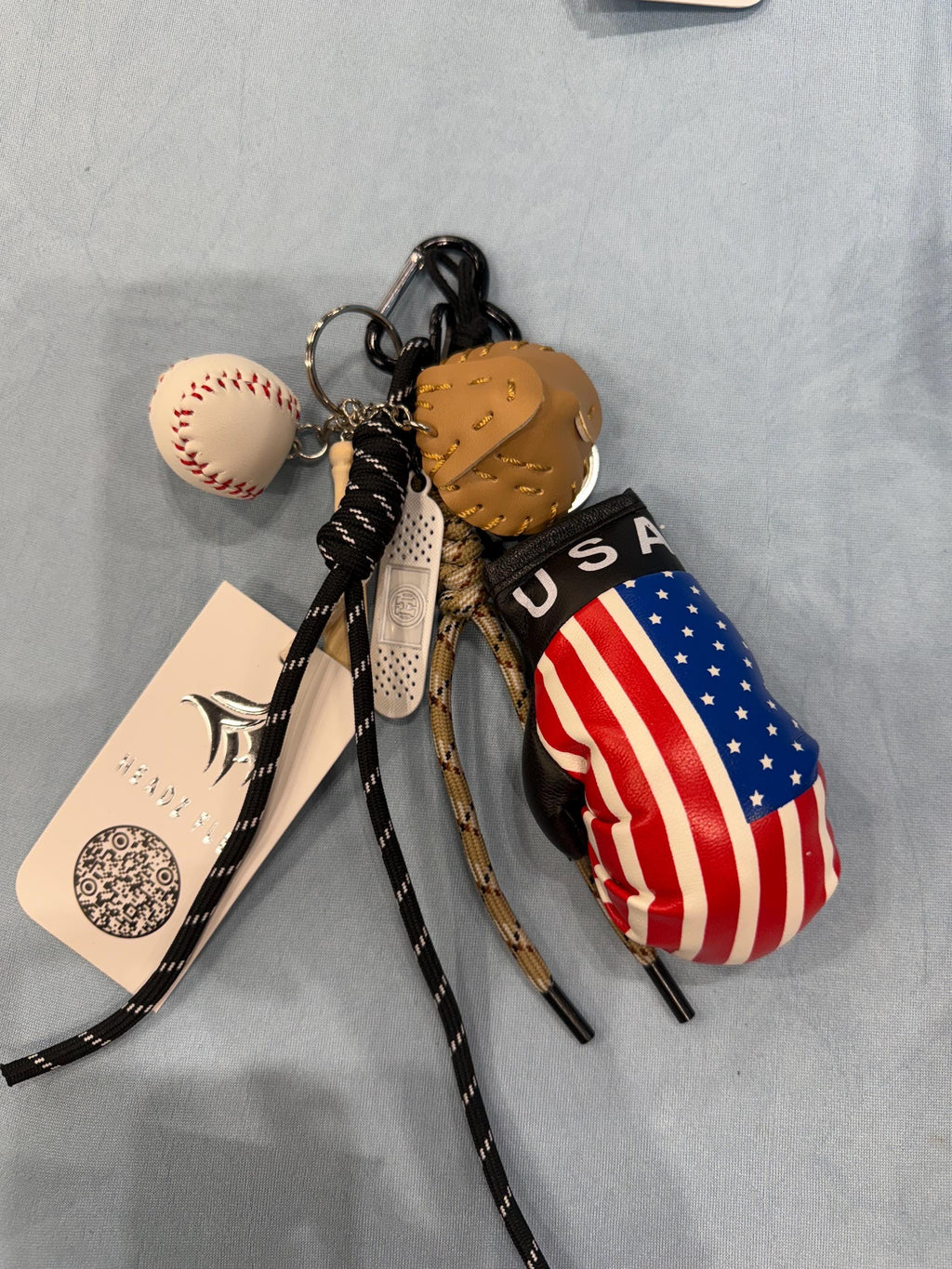 Country Flag Boxing Glove Car Charm – Mini Baseball Set