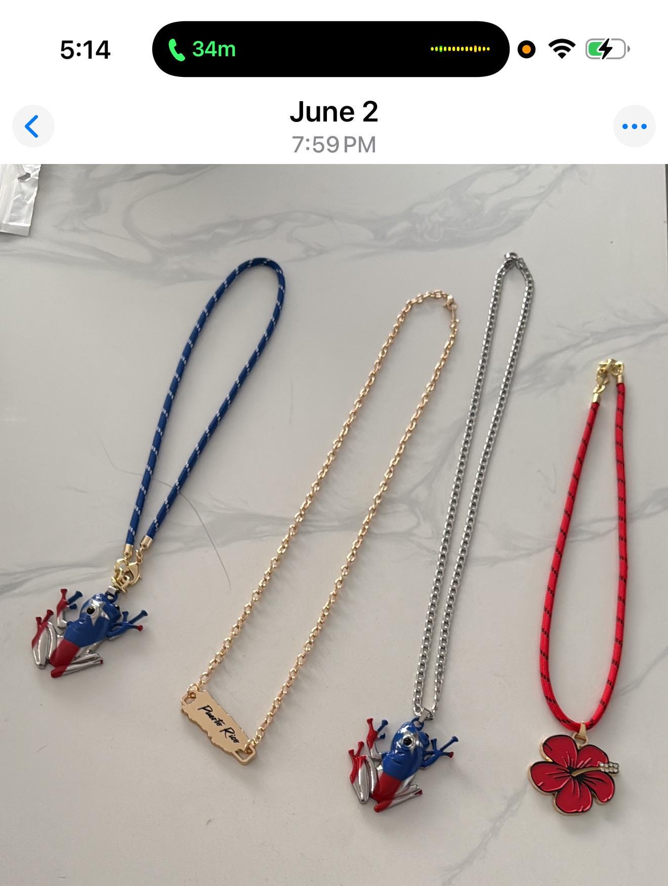 Gold Tone Puerto Rico Island Map Pendant Necklace, Minimalist Travel Style Secondary image