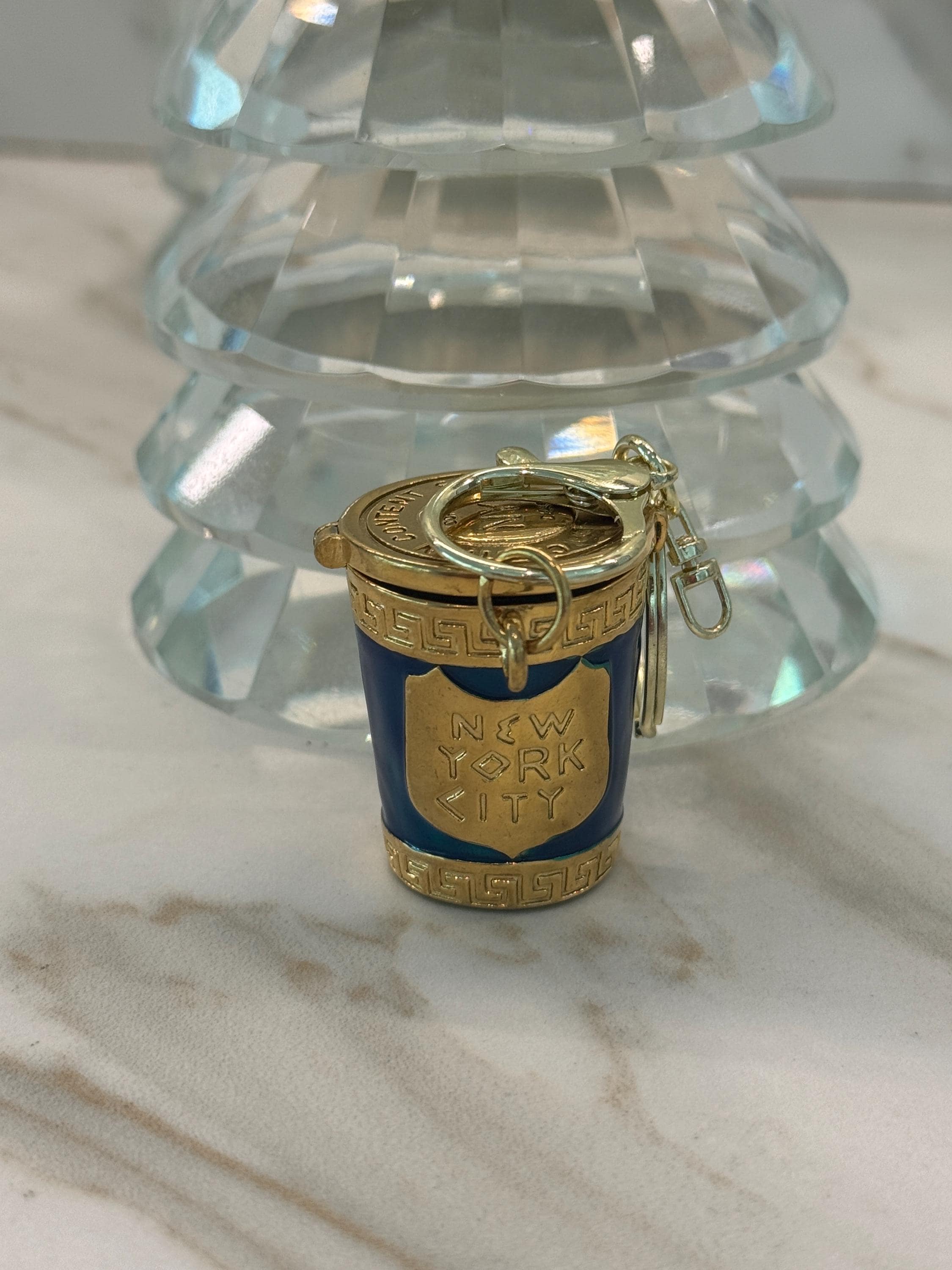 New York City Coffee Cup Charm – Enamel Bag Accessory