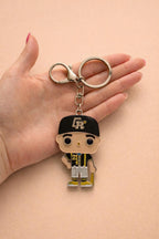 Clemente 21 Boy Keychain – Puerto Rico Alloy Pin with Crystals | Clemente Baseball Fan Gift