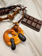 Chocolate Bar Pastry Bag Charm – Foodie Keychain Accessory