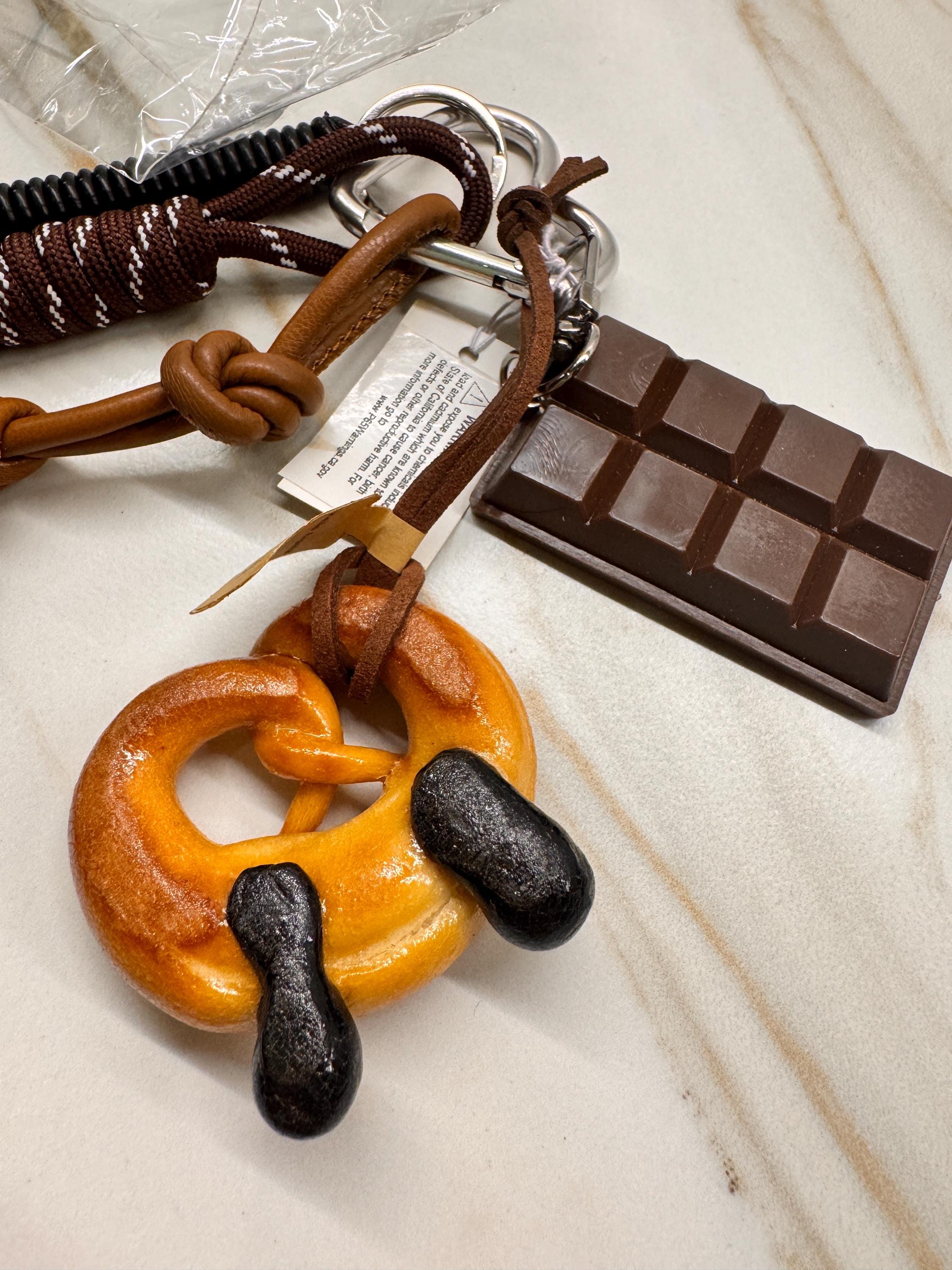 Chocolate Bar Pastry Bag Charm – Foodie Keychain Accessory
