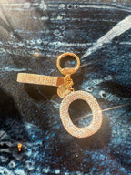 Rhinestone Initial Keychain – Gold Clip Alphabet Bag Charm