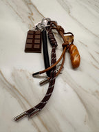 Chocolate Bar Pastry Bag Charm – Foodie Keychain Accessory