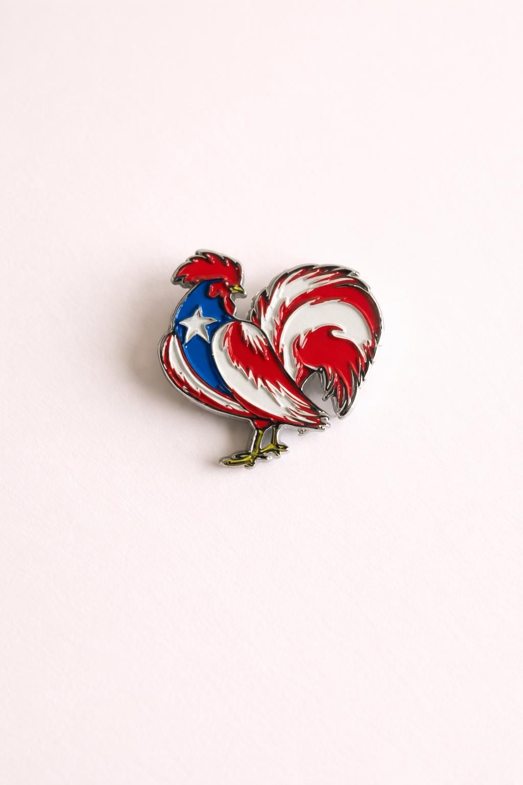 Rooster  Puerto Rico Flag Enamel Lapel Pin | Collectible Hat, Bag, Jacket Accessory